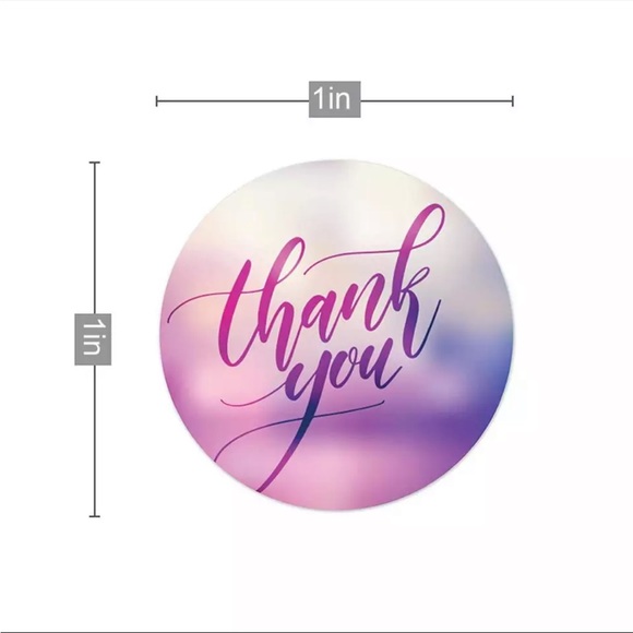 3/$20📦 Roll of 500 1” purple thank you stickers - Picture 2 of 3